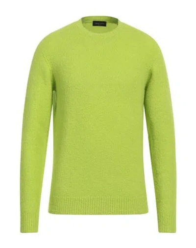 Roberto Collina Man Sweater Acid Green Size 44 Cotton, Nylon, Elastane