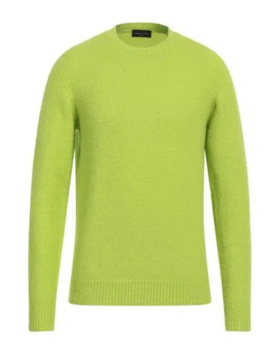 Roberto Collina Man Sweater Lime Green Size 44 Cotton, Nylon, Elastane