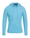 Roberto Collina Man Sweater Azure Size 38 Cashmere, Silk, Polyester