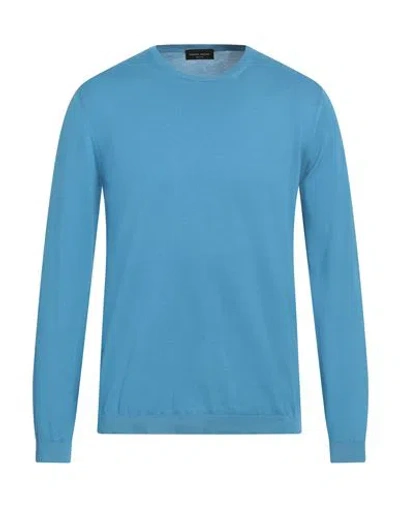 ROBERTO COLLINA ROBERTO COLLINA MAN SWEATER AZURE SIZE 38 COTTON