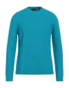 Roberto Collina Man Sweater Azure Size 38 Merino Wool In Blue