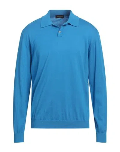 Roberto Collina Man Sweater Azure Size 42 Cotton In Blue