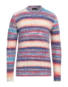 Roberto Collina Man Sweater Azure Size 42 Mohair Wool, Nylon, Wool In Blue