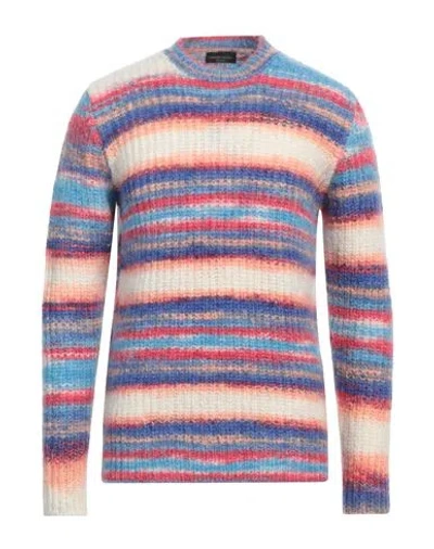 Roberto Collina Man Sweater Azure Size 42 Mohair Wool, Nylon, Wool In Blue