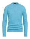 Roberto Collina Man Sweater Azure Size 46 Cashmere, Silk, Polyester