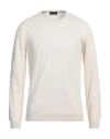 Roberto Collina Man Sweater Ivory Size 42 Merino Wool In Beige