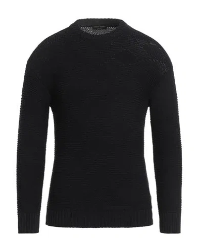 Roberto Collina Man Sweater Black Size 36 Cotton, Polyester