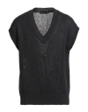 Roberto Collina Man Sweater Black Size 38 Cotton, Linen