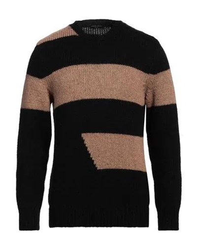 Roberto Collina Man Sweater Black Size 40 Baby Alpaca Wool, Nylon, Wool