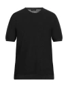 Roberto Collina Man Sweater Black Size 40 Linen In Black
