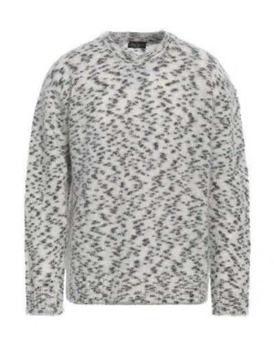 Roberto Collina Man Sweater Black Size 40 Mohair Wool, Nylon, Wool, Elastane In Gray