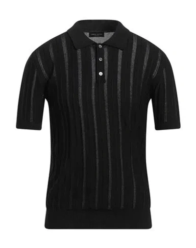 Roberto Collina Man Sweater Black Size 42 Cotton, Viscose