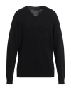 Roberto Collina Man Sweater Black Size 42 Merino Wool, Cashmere In Black