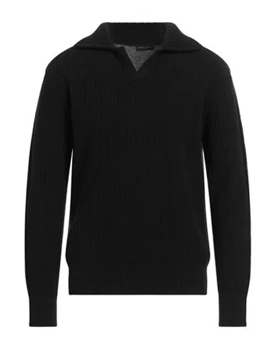 Roberto Collina Man Sweater Black Size 42 Wool, Cashmere
