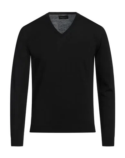 ROBERTO COLLINA ROBERTO COLLINA MAN SWEATER BLACK SIZE 44 MERINO WOOL