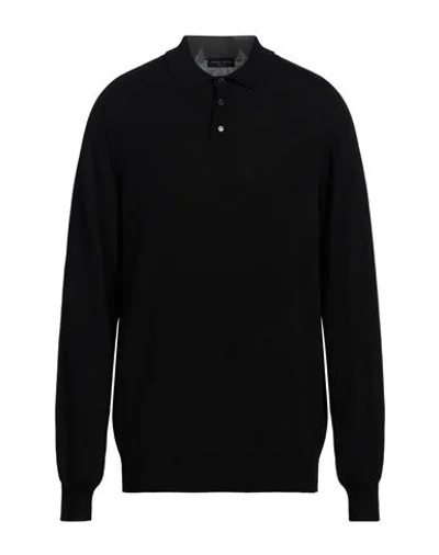 Roberto Collina Man Sweater Black Size 44 Merino Wool, Cashmere In Black