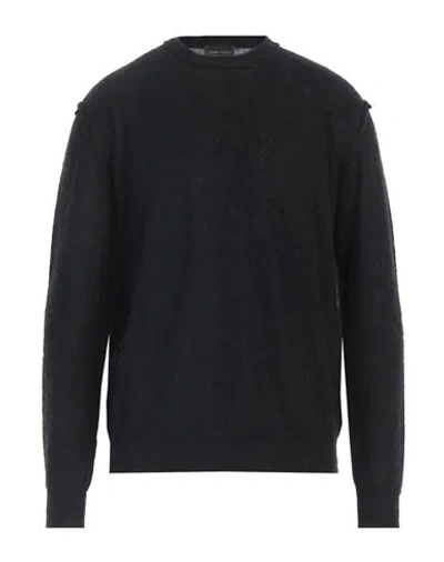 Roberto Collina Man Sweater Black Size 44 Mohair Wool, Nylon, Merino Wool