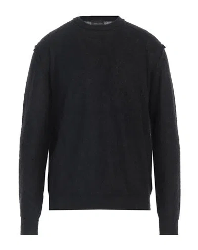 Roberto Collina Man Sweater Black Size 44 Mohair Wool, Nylon, Merino Wool In Black