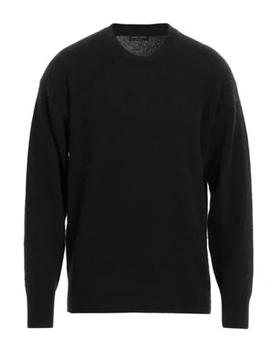Roberto Collina Man Sweater Black Size 46 Cashmere, Silk, Polyester