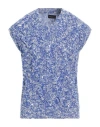 Roberto Collina Man Sweater Blue Size 40 Merino Wool, Polyamide In Blue