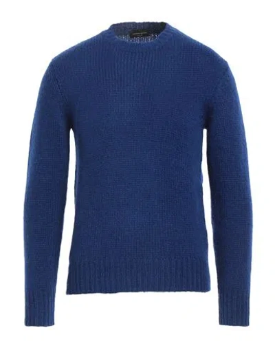 Roberto Collina Man Sweater Blue Size 42 Baby Alpaca Wool, Nylon, Wool