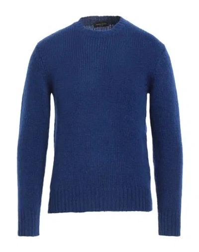Roberto Collina Man Sweater Blue Size 36 Baby Alpaca Wool, Nylon, Wool