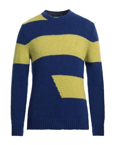 Roberto Collina Man Sweater Blue Size 44 Baby Alpaca Wool, Nylon, Wool
