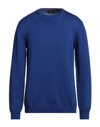 Roberto Collina Man Sweater Blue Size 44 Merino Wool