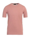 Roberto Collina Man Sweater Blush Size 38 Linen In Pink