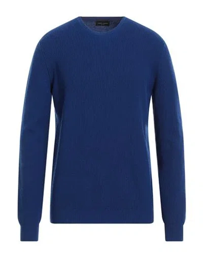 Roberto Collina Man Sweater Bright Blue Size 38 Merino Wool, Cashmere
