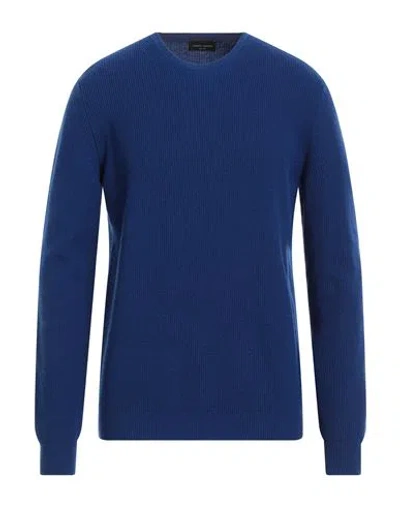Roberto Collina Man Sweater Bright Blue Size 38 Merino Wool, Cashmere In Blue