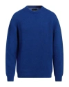 Roberto Collina Man Sweater Bright Blue Size 44 Cashmere, Silk, Polyester