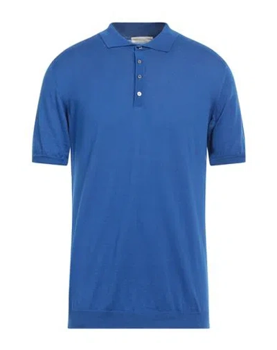 Roberto Collina Man Sweater Bright Blue Size 46 Cotton In Blue