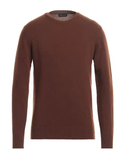 Roberto Collina Man Sweater Brown Size 44 Merino Wool, Cashmere