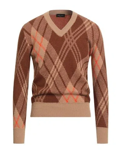 Roberto Collina Man Sweater Brown Size 44 Wool