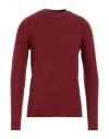 Roberto Collina Man Sweater Burgundy Size 38 Cotton, Nylon, Elastane In Red