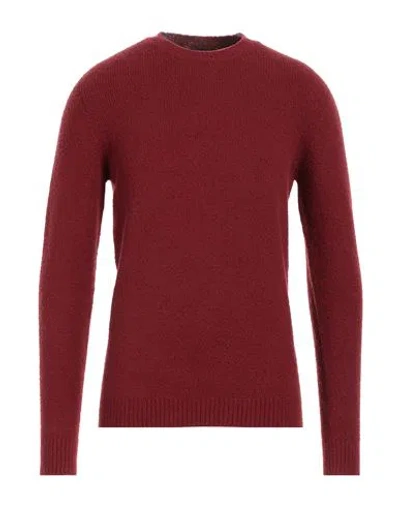 Roberto Collina Man Sweater Burgundy Size 38 Cotton, Nylon, Elastane In Red