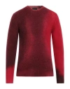 Roberto Collina Man Sweater Burgundy Size 38 Mohair Wool, Nylon, Wool In Red
