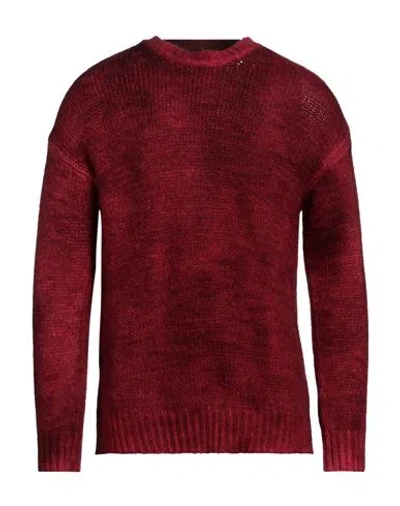 Roberto Collina Man Sweater Burgundy Size 44 Baby Alpaca Wool, Nylon, Wool In Red