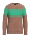 Roberto Collina Man Sweater Camel Size 42 Baby Alpaca Wool, Nylon, Wool In Beige