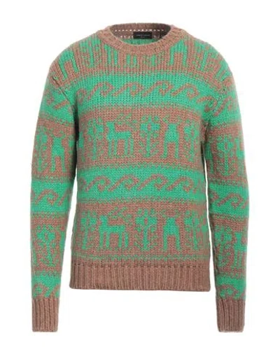 Roberto Collina Man Sweater Camel Size 36 Baby Alpaca Wool, Nylon, Wool In Beige