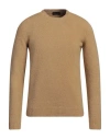 Roberto Collina Man Sweater Camel Size 42 Cotton, Nylon, Elastane In Beige
