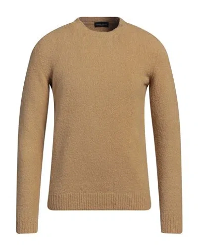ROBERTO COLLINA ROBERTO COLLINA MAN SWEATER CAMEL SIZE 42 COTTON, NYLON, ELASTANE