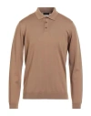 Roberto Collina Man Sweater Camel Size 44 Merino Wool