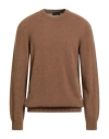 Roberto Collina Man Sweater Camel Size 44 Cashmere, Alpaca Wool In Brown