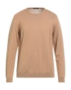 Roberto Collina Man Sweater Camel Size 44 Merino Wool