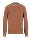 Roberto Collina Man Sweater Camel Size 44 Organic Cotton, Linen In Beige