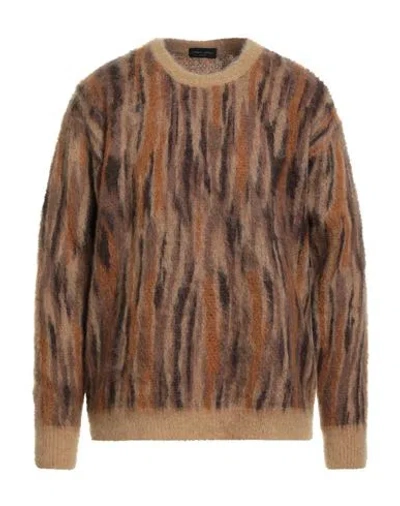 Roberto Collina Man Sweater Camel Size 44 Superkid Mohair, Nylon, Wool