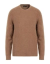 Roberto Collina Man Sweater Camel Size 46 Cotton, Nylon, Elastane In Beige
