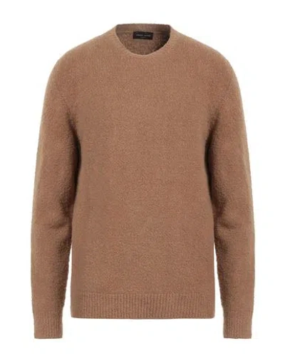 ROBERTO COLLINA ROBERTO COLLINA MAN SWEATER CAMEL SIZE 44 COTTON, NYLON, ELASTANE